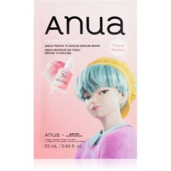 Anua K-Pop Demon Hunters Peach 70% Niacin Mask masca pentru albirea tenului cu colagen - imagine 2
